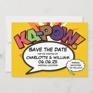 KAPOW Spara datumet Rolig Retro Tecknad serie Popk