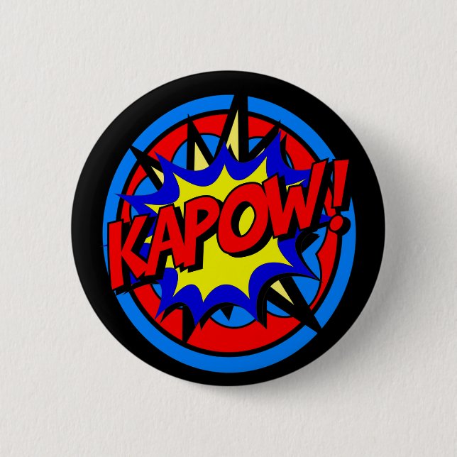 Kapow Superassistance Tecknad Button Knapp (Framsida)