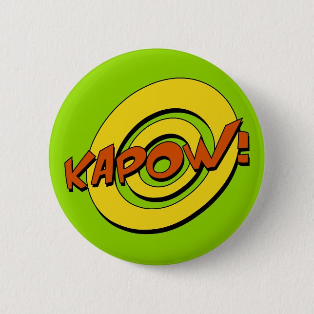 Kapow Tecknad Bok Badge Knapp (Framsida)