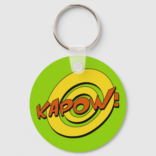 Kapow Tecknad Bok Keychain Nyckelring (Framsida)