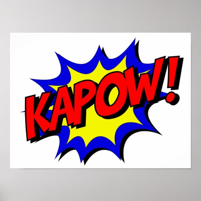 KAPOW Tecknad Bok Stil Poster (Framsidan)