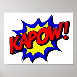 KAPOW Tecknad Bok Stil Poster