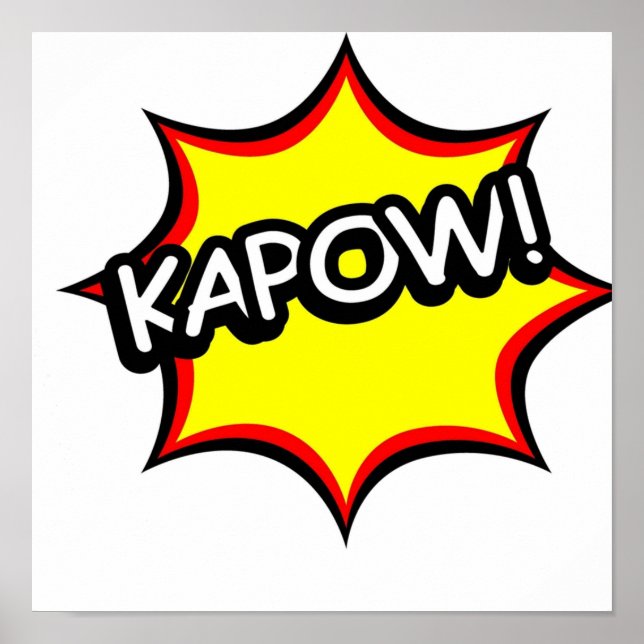 Kapow Tecknad Tee Poster (Framsidan)