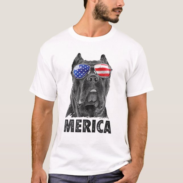 Käpp Corso 4:e juli Merica Manar American Flagga S T Shirt (Framsida)