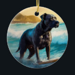 Käpp Corso Beach Surfing Painting Julgransprydnad Keramik<br><div class="desc">Lägg dig i den lekande världen i hund äventyr med den här fängslande målningen. En andlig hund tar sig till vågar och kör skickligt surfan på en strand som kysstes av sol. Den sjudande konsten fångar på ett vackert sätt kärnan i den upphetsning som finns vid sidan av när hund...</div>