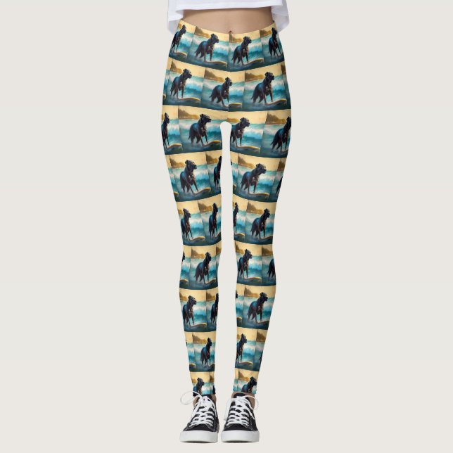 Käpp Corso Beach Surfing Painting Leggings (Framsida)