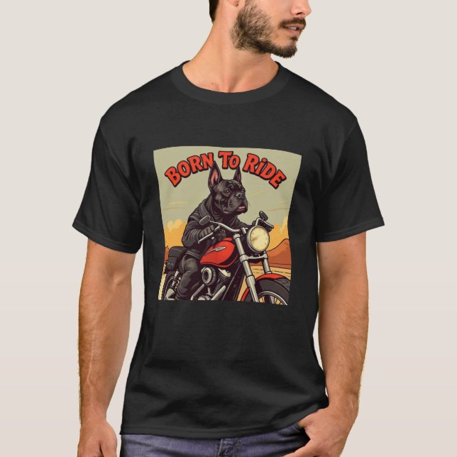 Käpp Corso, född på rund Biker T Shirt (Framsida)
