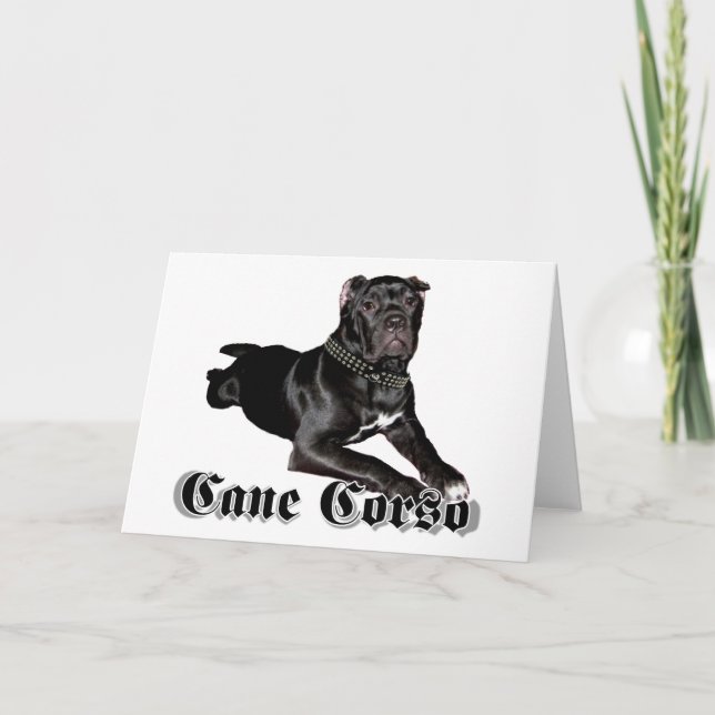 Käpp Corso-hälsningskort för hundvalpar Kort (Framsida)