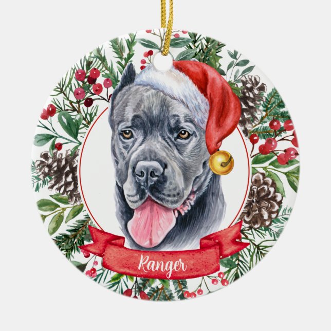 Käpp Corso Hund Anpassningsbar jultomten Ornament (Framsidan)