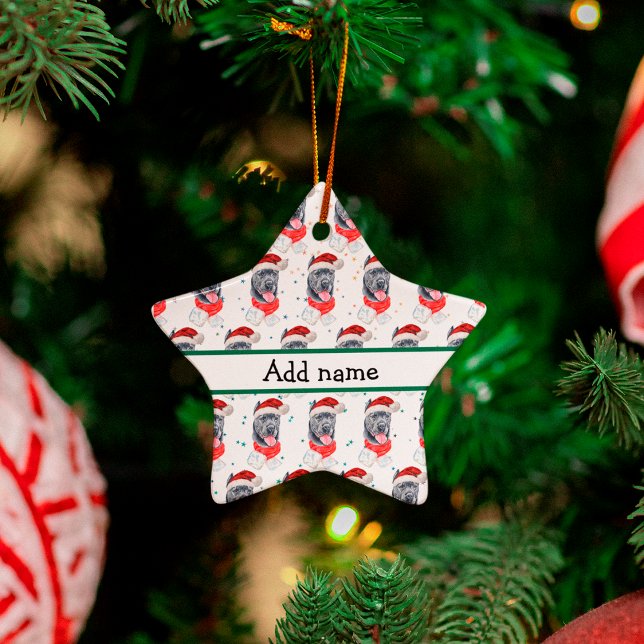 Käpp Corso Hund aveln julstjärnor Julgransprydnad Keramik (Skapare uppladdad)