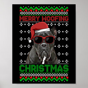 Käpp Corso Hund Funny Merry Woofing jul Poster