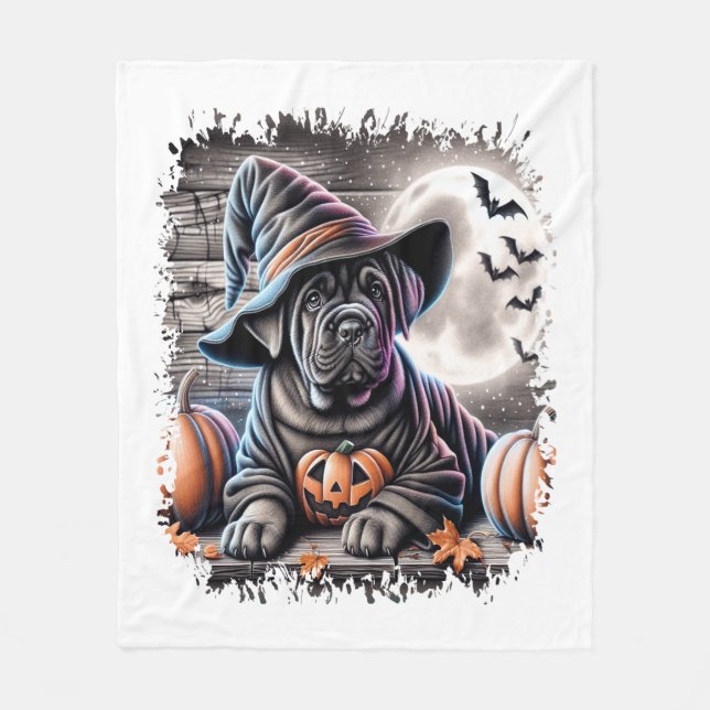 Käpp Corso Hund Halloween Fleecefilt (Framsidan)