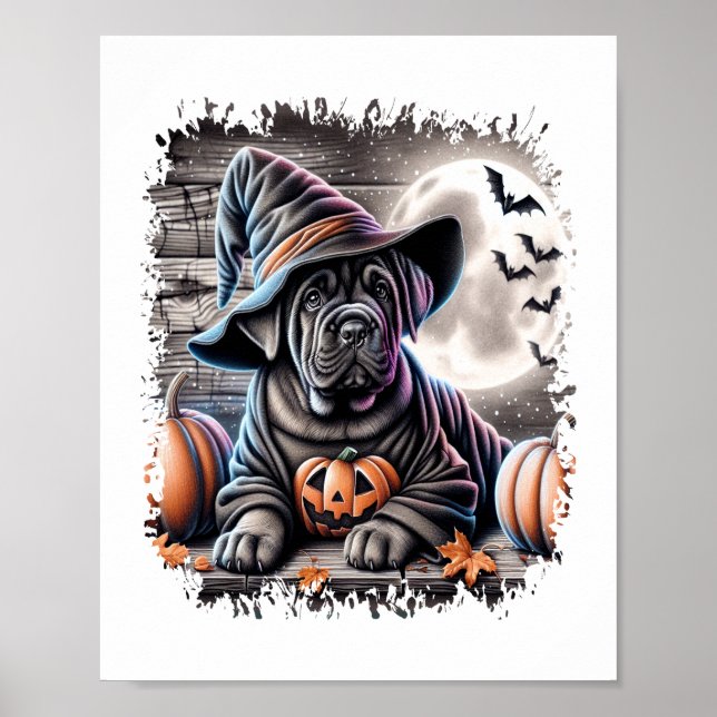 Käpp Corso Hund Halloween Poster (Framsidan)
