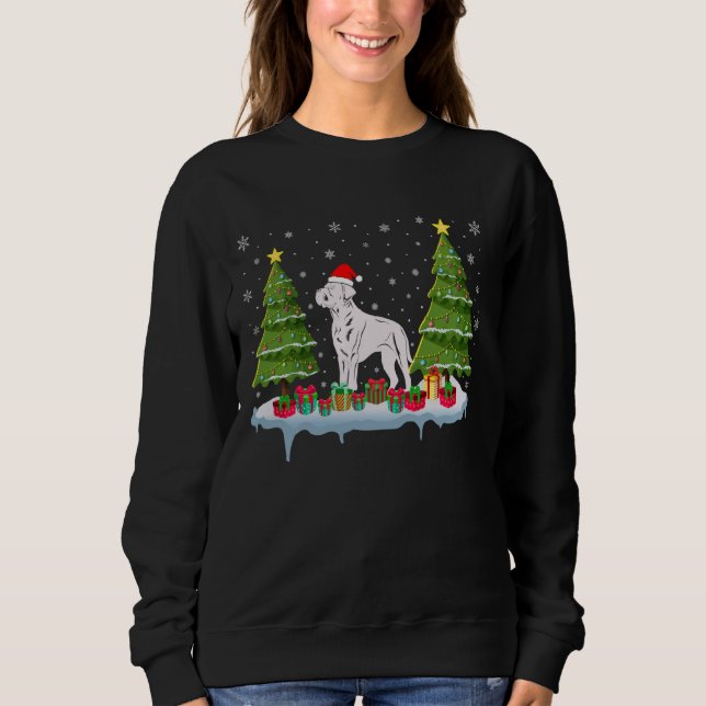 Käpp Corso Hund Julafton Träd Lighting Manar Kvinn T Shirt (Framsida)