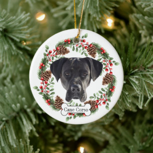 käpp corso hund julgransprydnad keramik