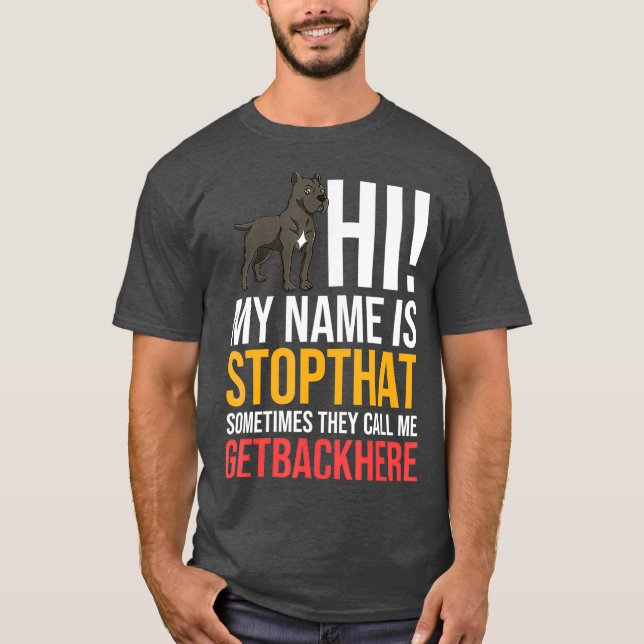 Käpp Corso Hund Puppies Owner Älskare T Shirt (Framsida)