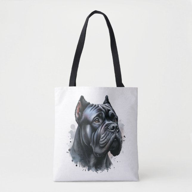 käpp corso-hund som målar Classic T-Shirt Tygkasse (Framsida)