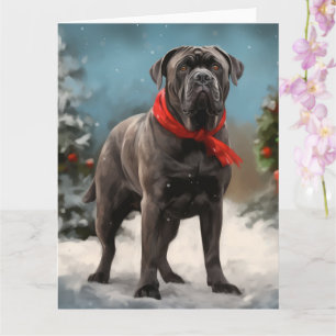 Käpp Corso Hund under julen i Snö Kort