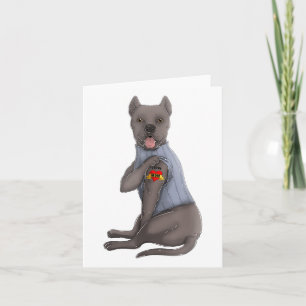 Käpp Corso I Kärlek Mamma Tattoo Hund tröja Funny  Kort
