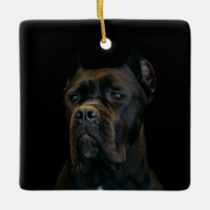 Käpp Corso - italiensk Mastiff Julgransprydnad Keramik