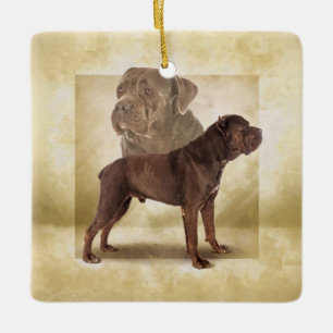 Käpp Corso - Italienska Mastiff Julgransprydnad Keramik