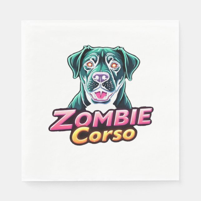 Käpp Corso Italy Mastiff Zombie Hund Halloween Es Pappersservett (Framsidan)