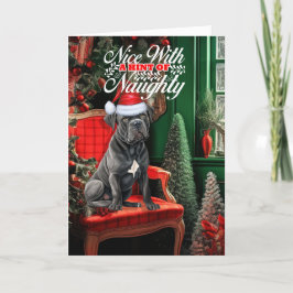 Käpp Corso Jul Hund Naughty eller Nice Helgkort