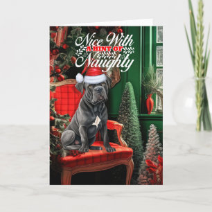 Käpp Corso Jul Hund Naughty eller Nice Helgkort