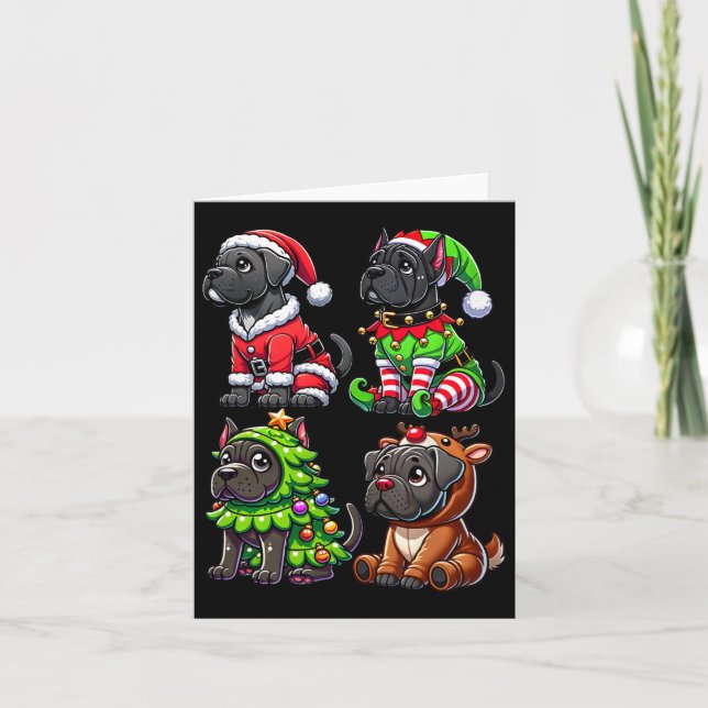 Käpp Corso Julgran Santa Elf Costume Hund 1 Kort (Framsida)