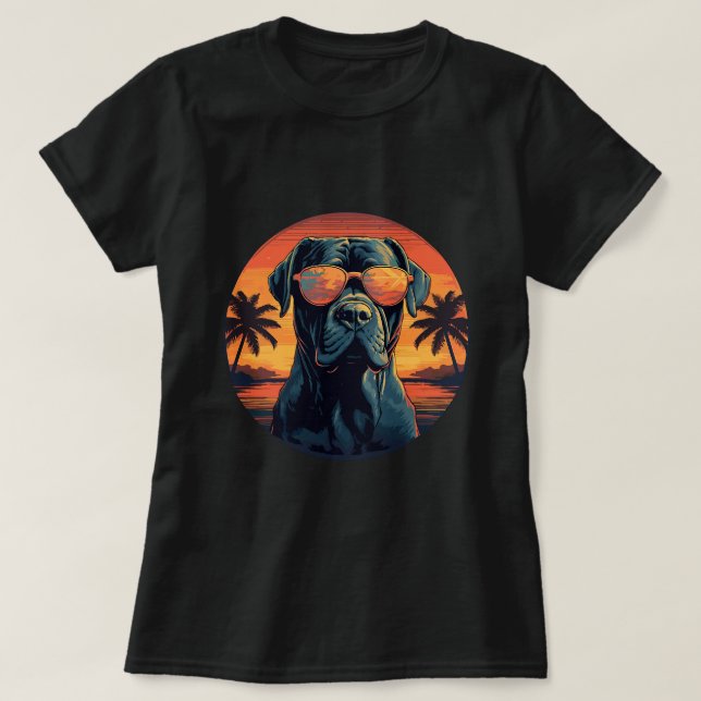 Käpp Corso med sunglass Presa Canario 14 T Shirt (Design framsida)