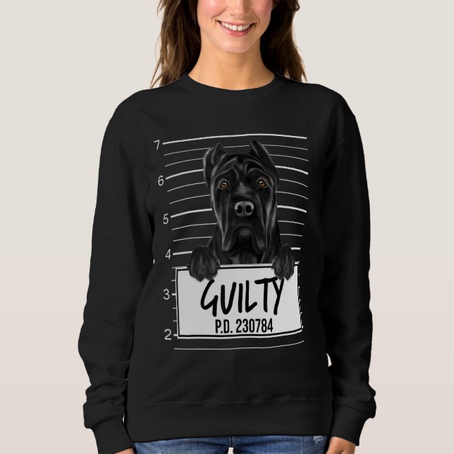 Käpp Corso Mugshot Guilty Hund T Shirt (Framsida)