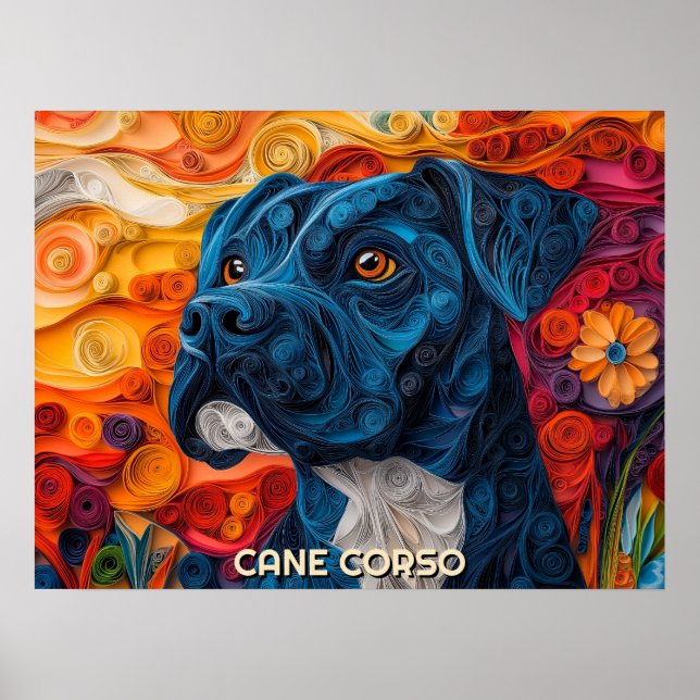 Käpp Corso Quilling Art Porträtt Poster (Framsidan)