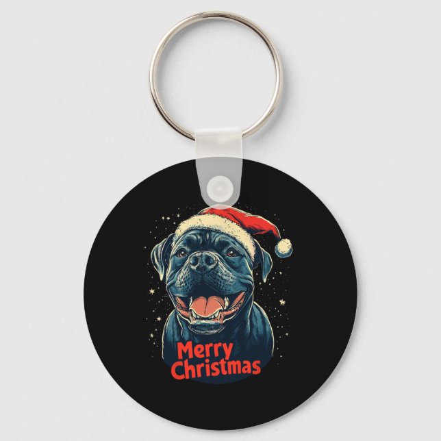 Käpp Corso Santa Hat God jul Julafton Hund Kärlek Nyckelring (Framsida)
