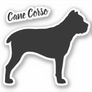 Käpp Corso Silhouette Hund aveln Vinyl Sticker Klistermärken