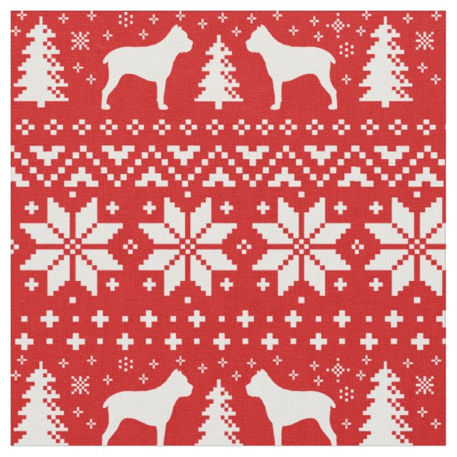 Käpp Corso Silhouettes Hundar jul Helgdag Tyg (Närbild)