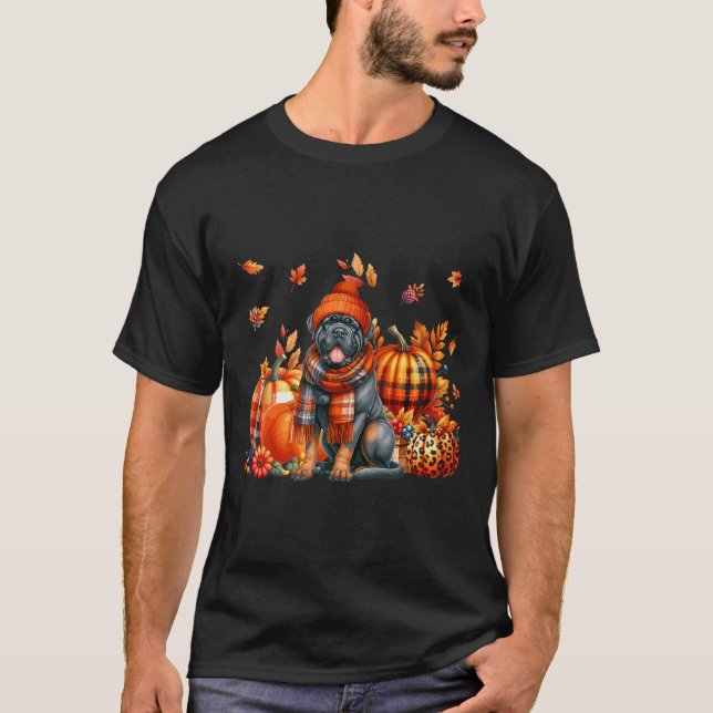 Käpp Corso Thanksgiving Leopard Pumpkins Fall Leav T Shirt (Framsida)
