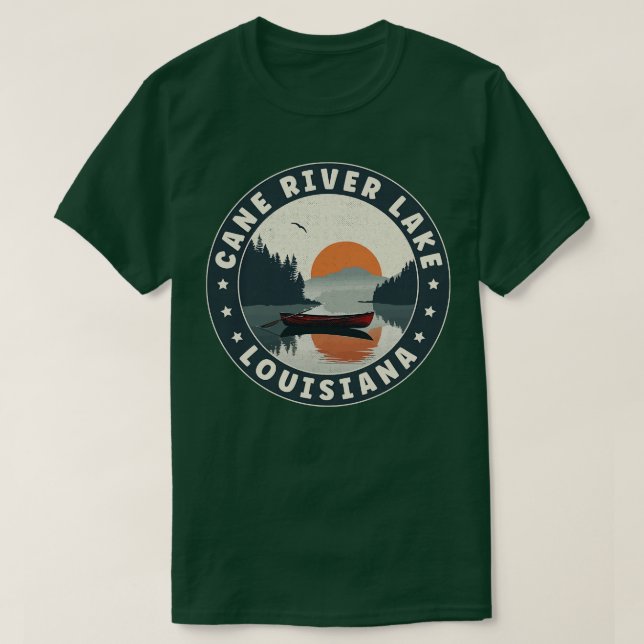 Käpp Floden Sjö Louisiana Sunset TShirt T Shirt (Design framsida)