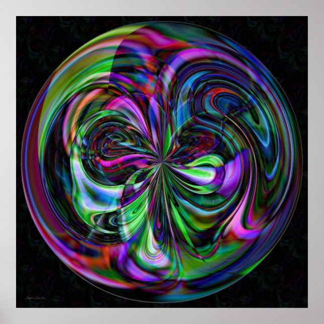 Käpp Magic Mandala - Fractal Skriv ut Poster (Framsidan)