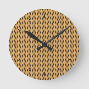 Käpp wicker-parquet rund klocka