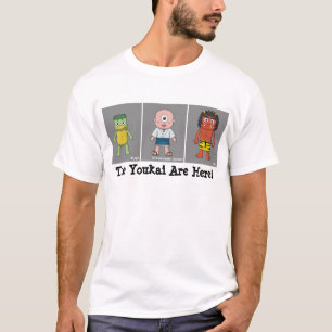 Kappa, Hitotsume-kozo och Oni Tecknad Yokai T Shirt