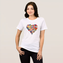 KAPPA HJÄRTA Jag älskar att syva Quilter tyg colla T Shirt
