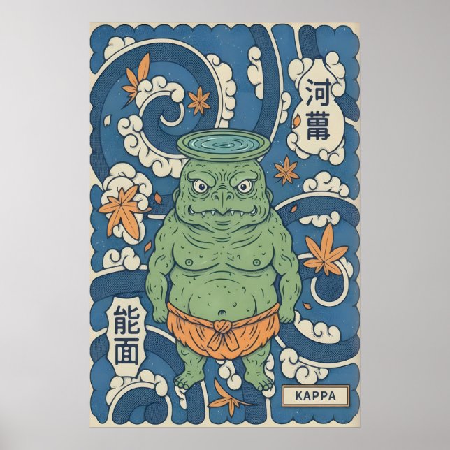 Kappa Japansk Väggkonst Fet Folkloretryck med (Framsidan)