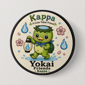 Kappa Yokai Friends Cute Pin Button Knapp