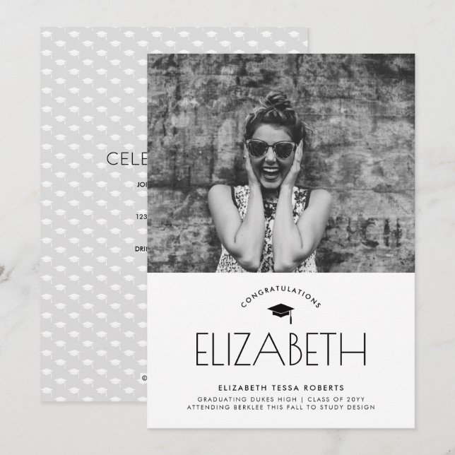 Kappade meddelandet från Studenten Inbjudningar (Fram/baksida)