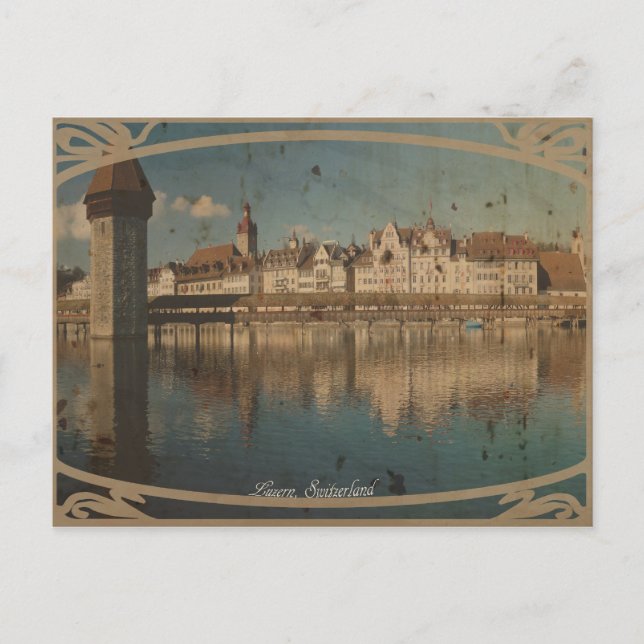 Kappelbruecke, Luzern Vykort (Framsida)