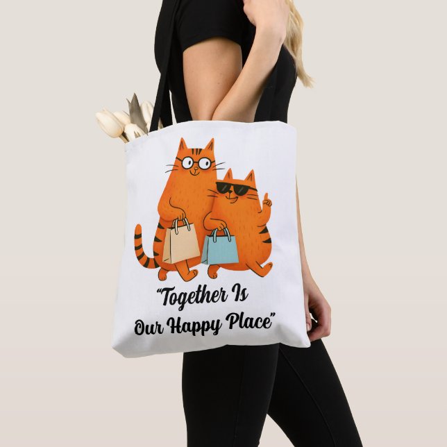 Kappköpande Katt Kärlek Tygkasse (Närbild)