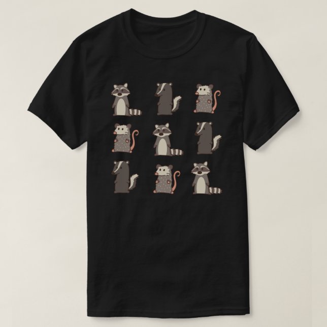 kapplöpning, opossum&amp; skunk woodland Vänner 2  T Shirt (Design framsida)