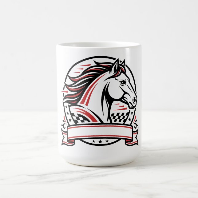 Kapplöpningshäst med röda accenter  kaffemugg (Center)