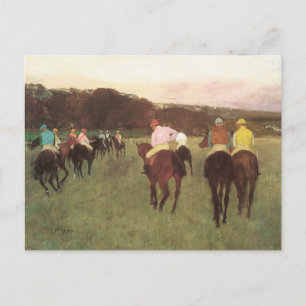 Kapplöpningshästar på Longchamp av Edgar Degas Vykort