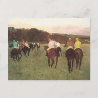 Kapplöpningshästar på Longchamp av Edgar Degas Vykort